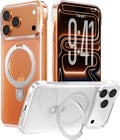 TORRAS Ostand Ultra Slim for Iphone 17 Pro Case Clear with Magnetic Stand