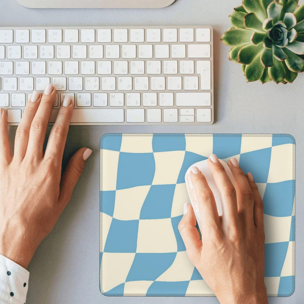 11 Checkered Mouse Pad,Blue Mouse Pad,Boho Mouse Pad,Aesthetic Mouse Pad,Retro Mouse Pad,Cute Mouse Pad,Small Mouse Pad,8.3 * 10.3 Inches