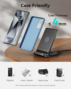 Wireless Charger, 15W Fast Wireless Charging Phone Station with LED