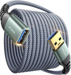 USB Extension Cable 10FT USB 3.0 Extender Male to Female Cord Grey