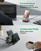 Wireless Charger, 15W Fast Wireless Charging Phone Station with LED